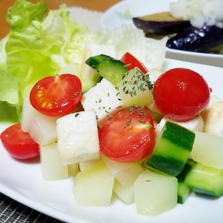 オリーブオイルde☆はんぺんと野菜のコロコロサラダ